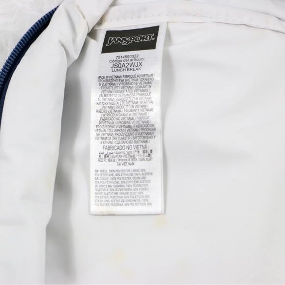 JanSport Lunch Break Insulated Lunch Bag Blue Compact Box Cooler Storage Case - Picture 7 of 10